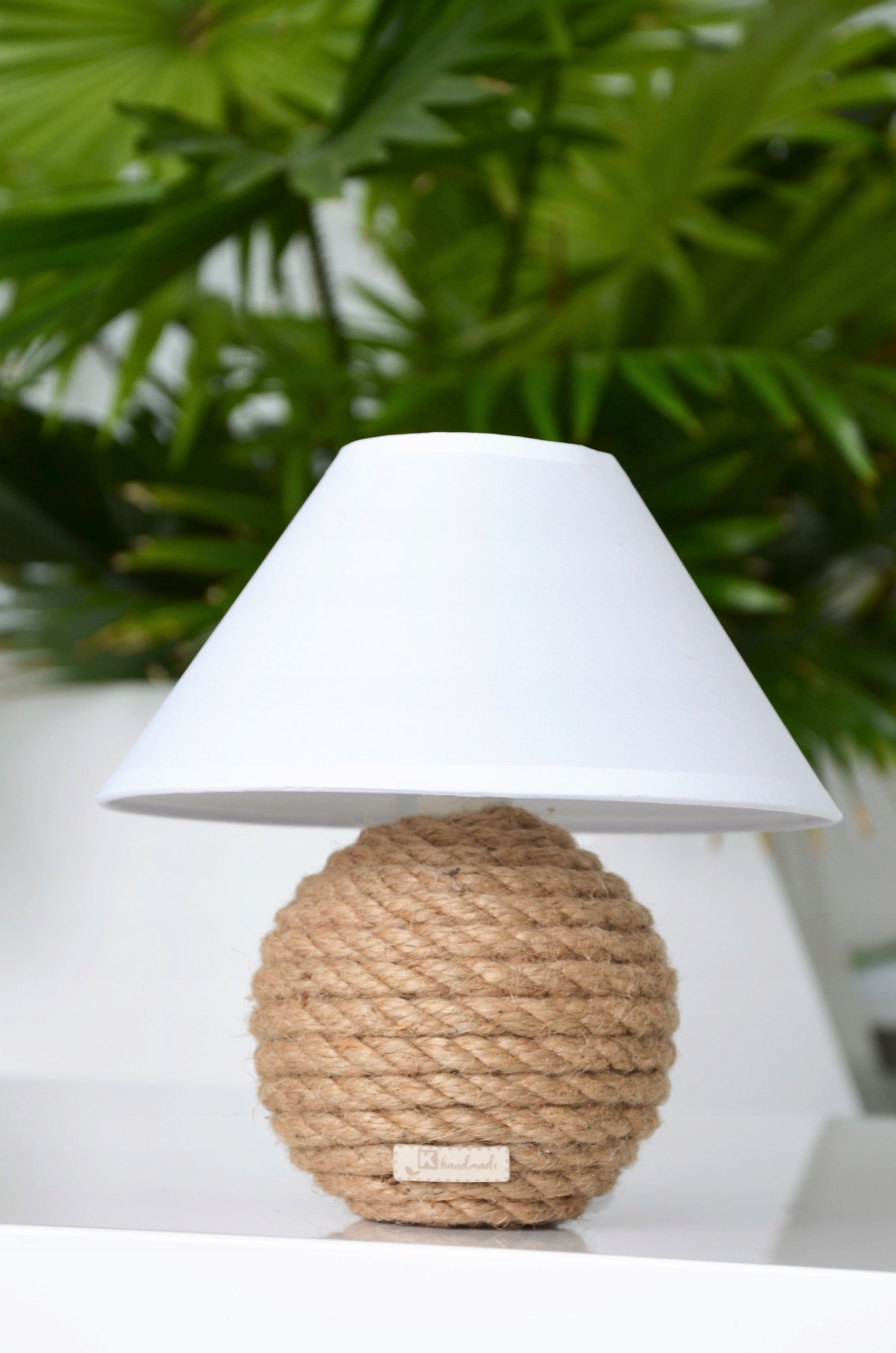Zdjęcia - Lampa stołowa JUTA Mini Lampka biurkowa Boho pleciony sznurek 