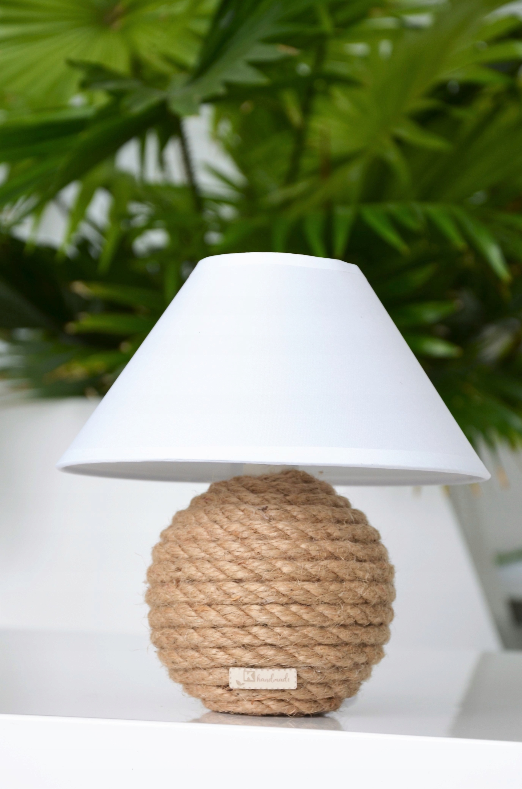 MINI Lampka biurkowa Boho pleciony sznurek juta