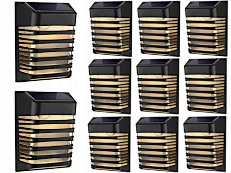 11 x Solární Led nástěnné svítidlo Zahradní lampa na domek Altán Snímač soumraku