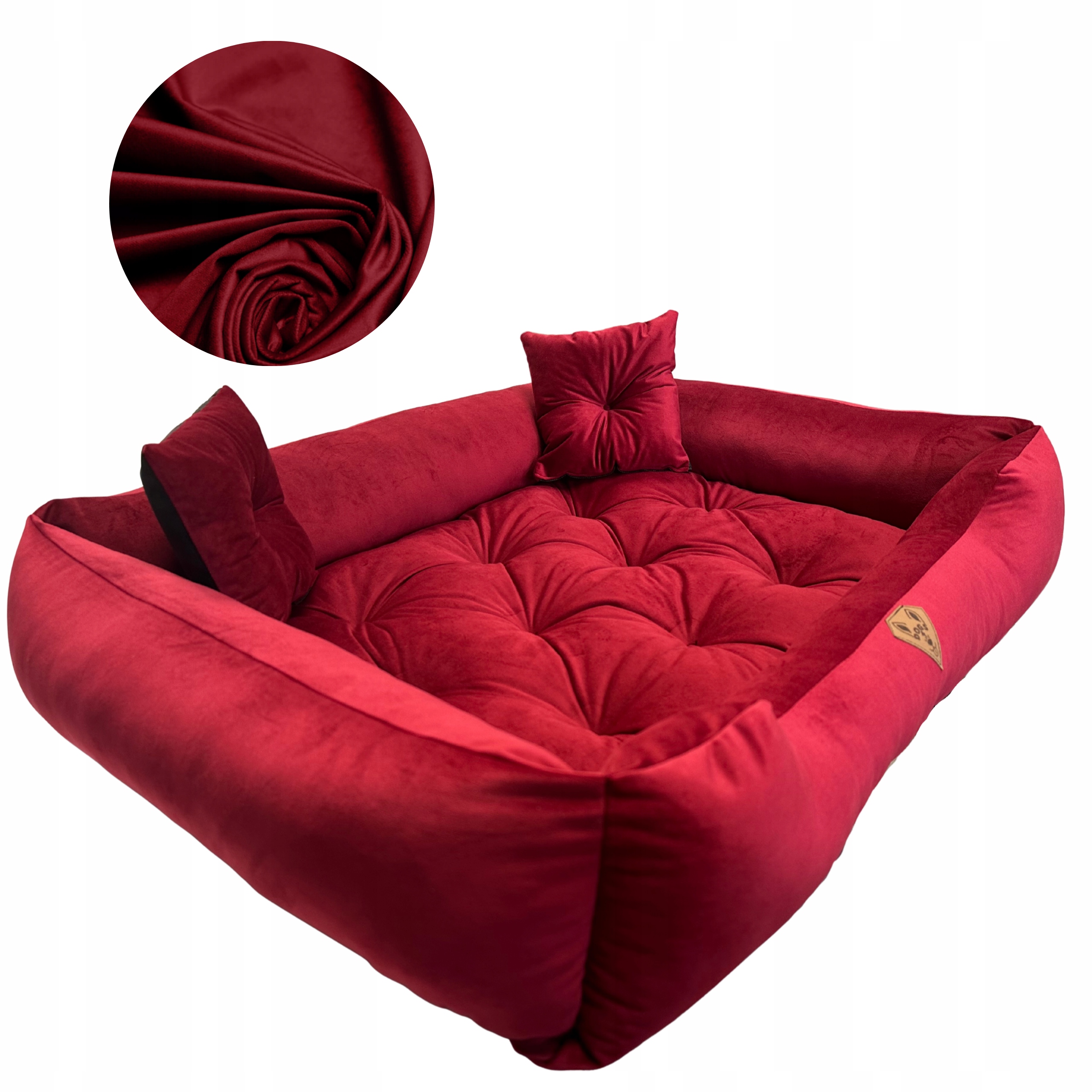 Legowisko welurowe dla psa kota miękkie wytrzymałe 90x75 cm antypoślizgowe