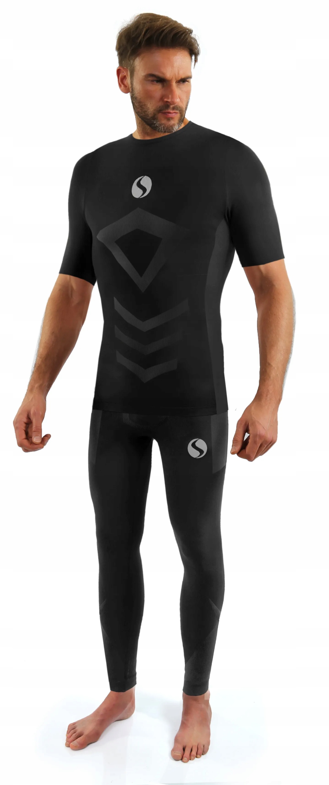 Sesto Senso Pánský krátko-dlouhý komplet Thermo CL39 CL42 Černý XXL/3XL