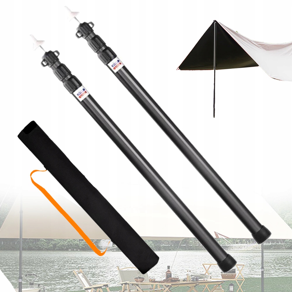 Teleskopická Tyč Na Markýzu Hliníková, Silné Podpěry 30 MM, 90-230 CM, Černá