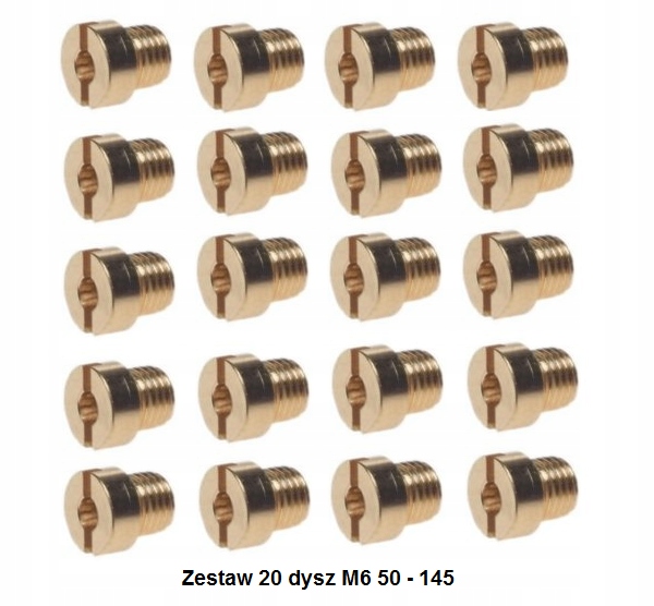 Dysze Dysza Gaźnika M6 6MM Zestaw 20 Sztuk 50 145