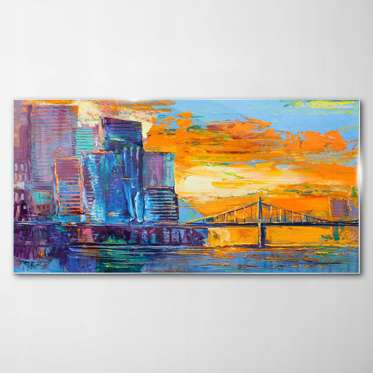 Tvrdený sklenený obraz Abstrakcia Mesto 120x60