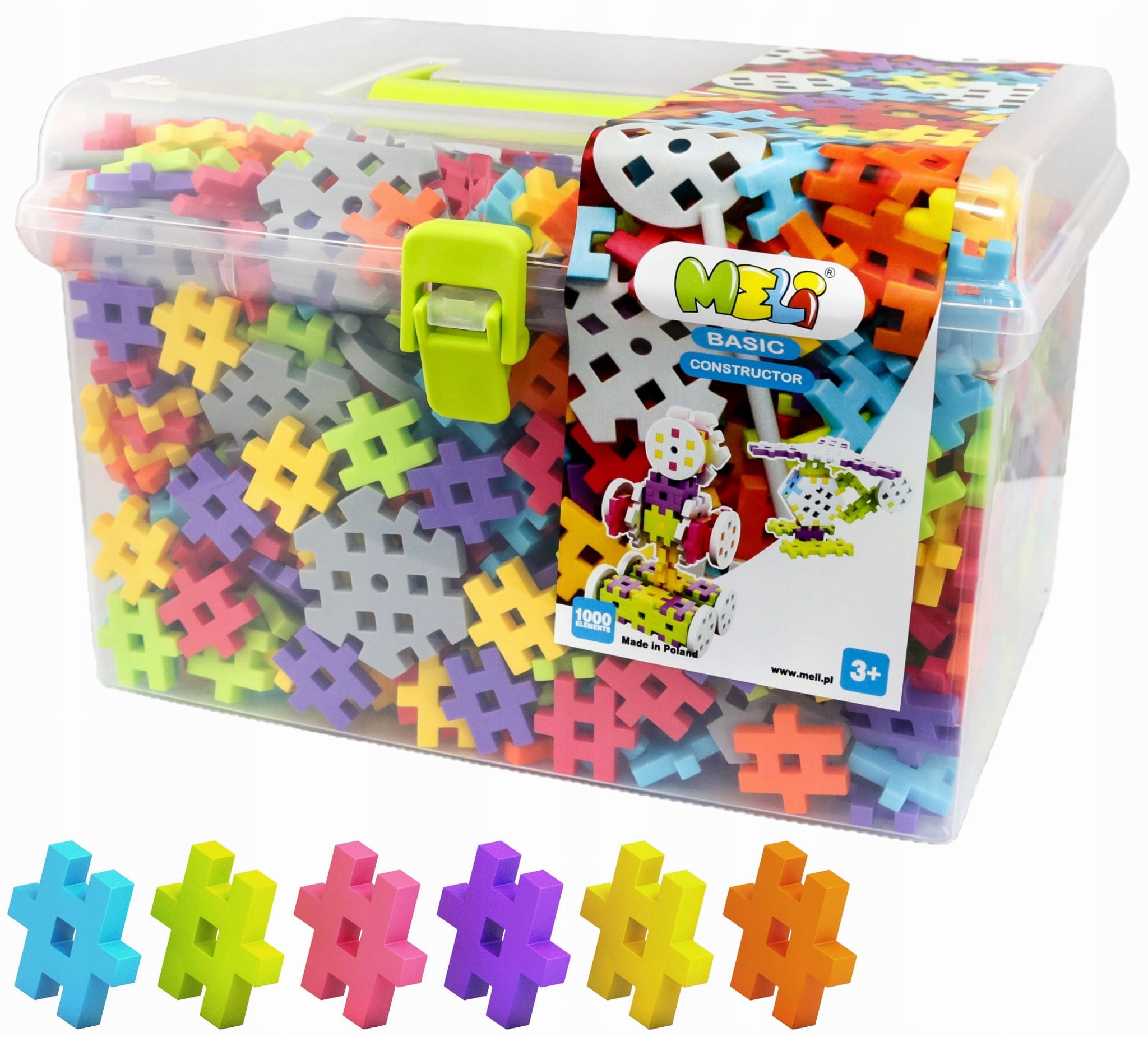

Klocki Wafle Meli Basic Constructor TravelBox 1000
