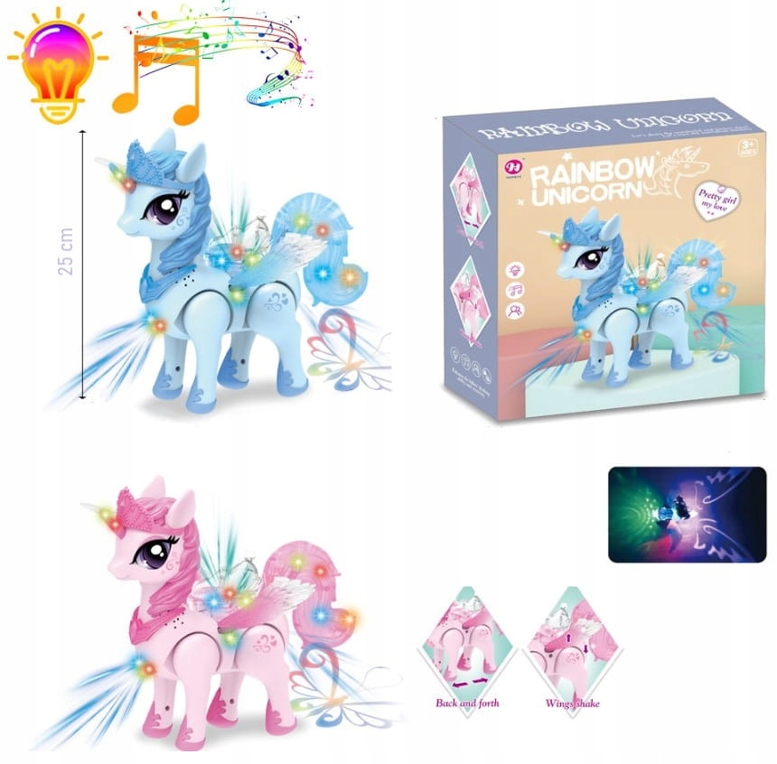 ŚWIECĄCY JEDNOROŻEC CHODZĄCY KONIK ŚWIATŁO DŹWIĘK Kod producenta kolorowy