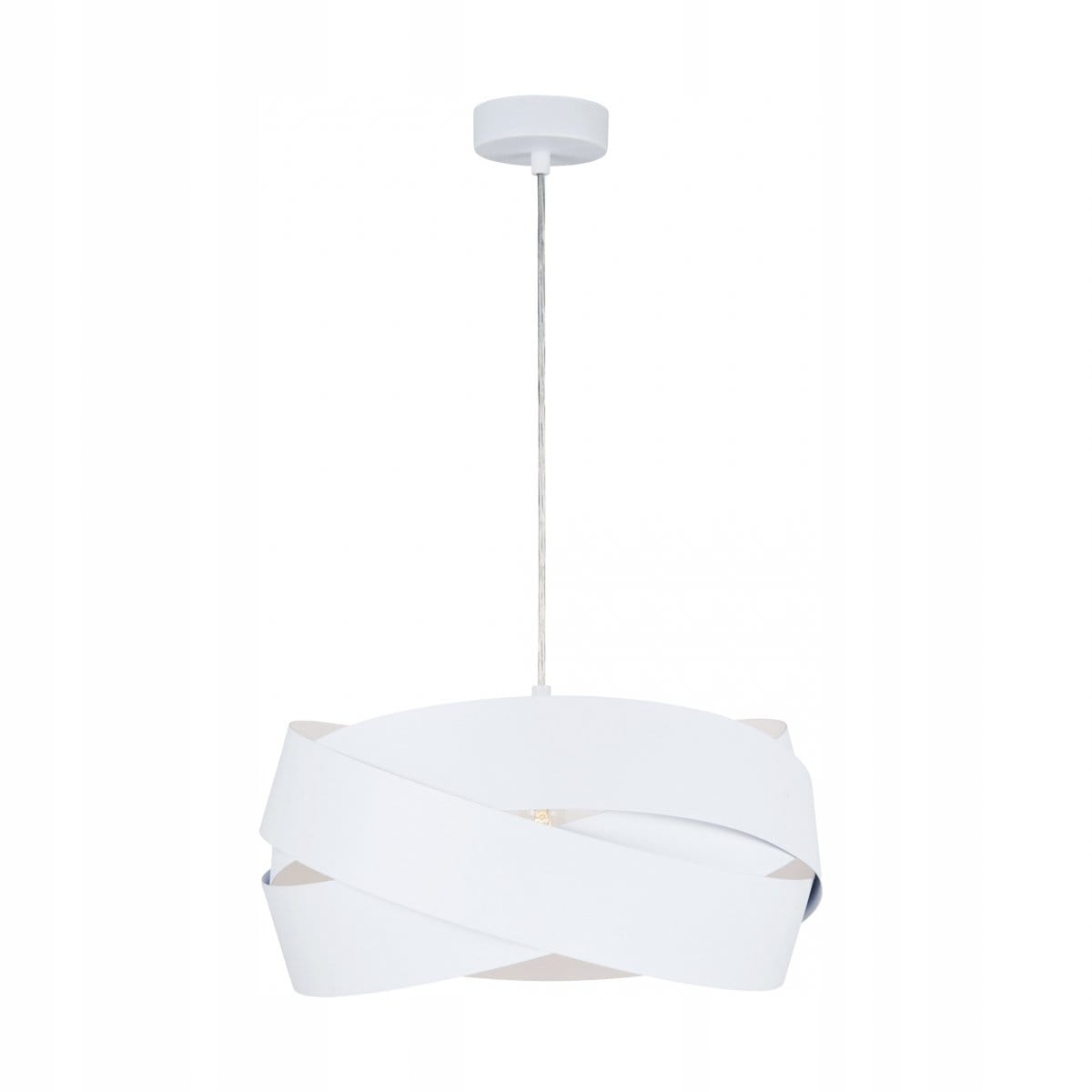 Bílá krása v závěsné lampě se 3 kroužky do jídelny Tornado E27