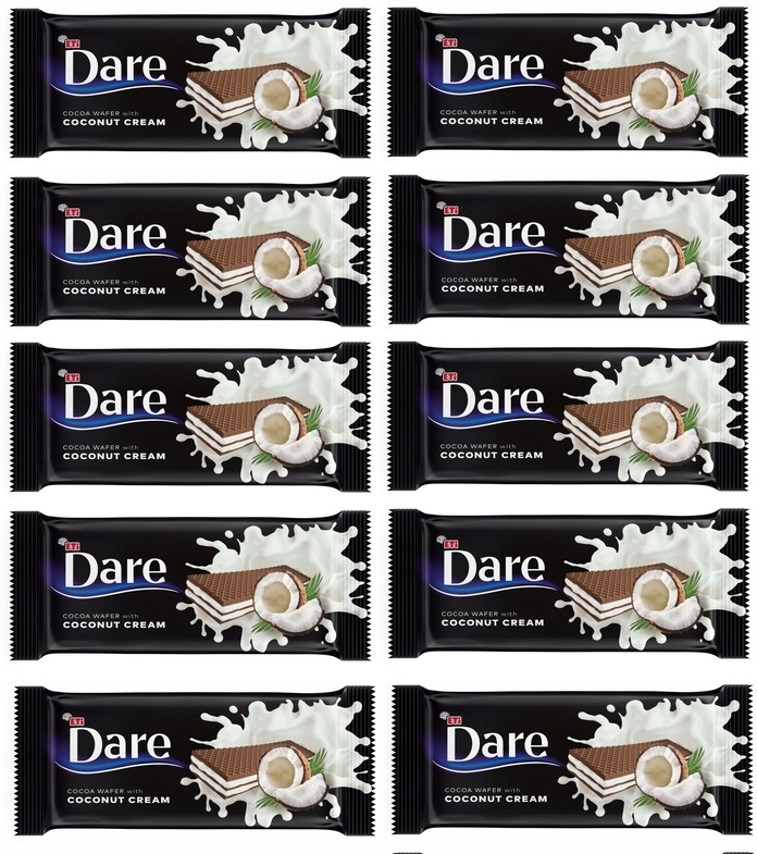 10 x 142 g Dare Kakaová oplatka s kokosovým krémem Půl Kartonu