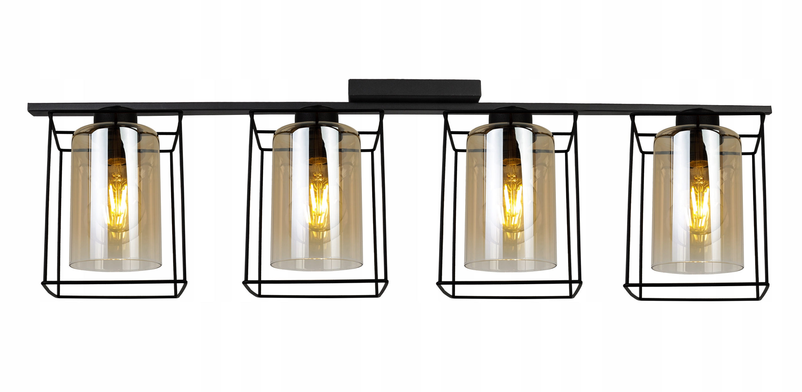 Závesná Stropná Lampa Luster Čierna Nad Stôl Glamour Cage Loft Sklenená