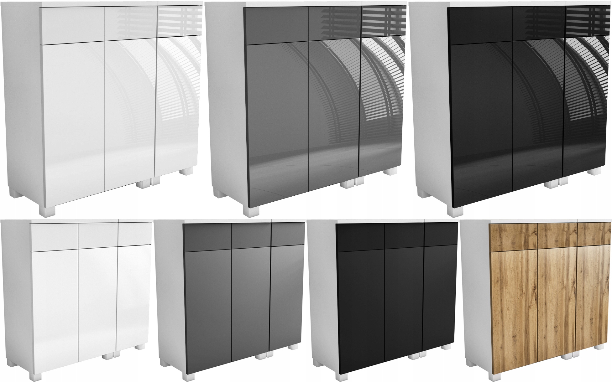 KOMODA szafka do łazienki cała biała biały mat 90 Drzwi pełne