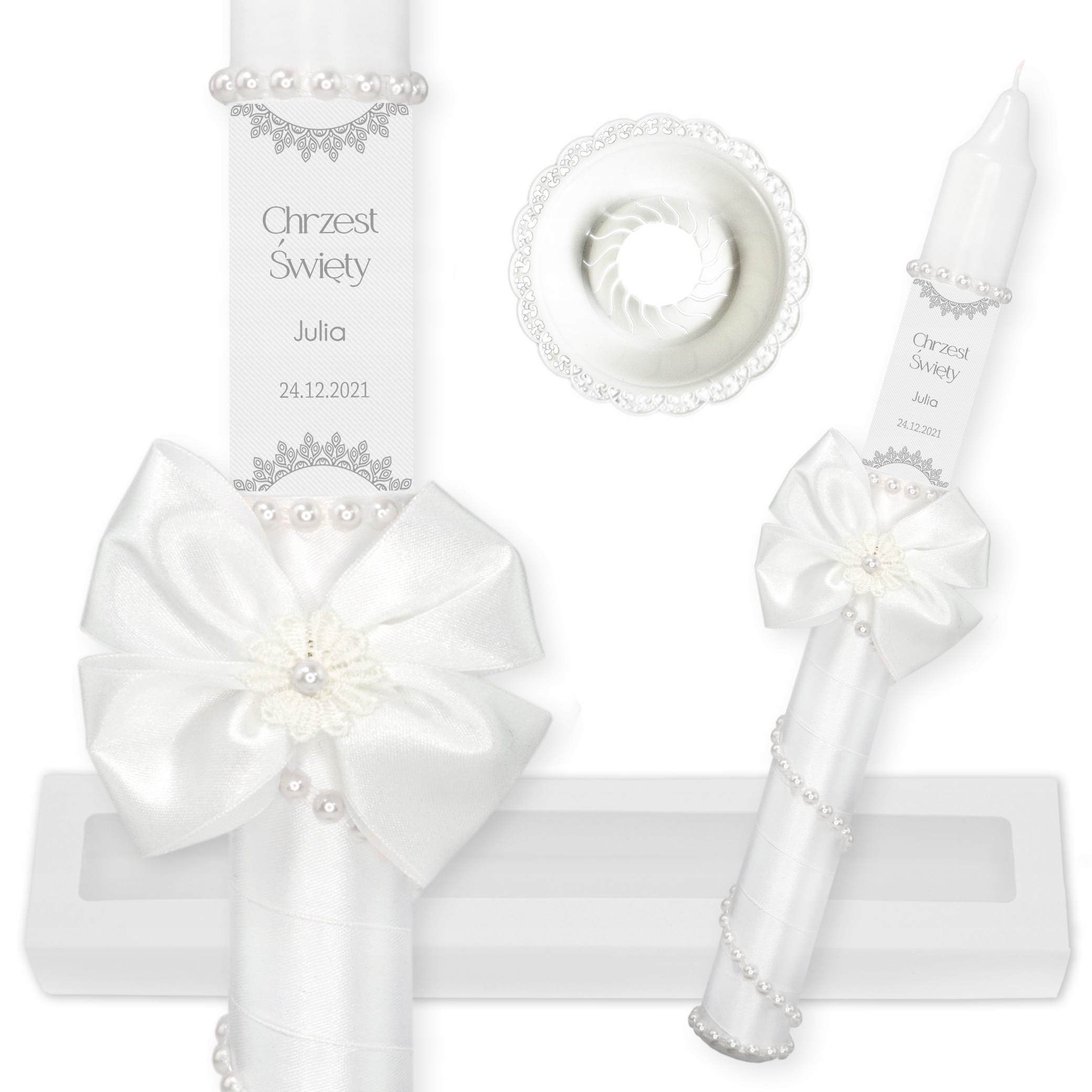 

Gromnica Na Chrzest, Świeca Do Chrztu Orn+ pudełko