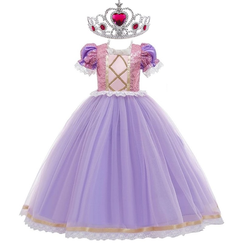 STRÓJ ROSZPUNKA ZAPLĄTANI SUKIENKA KOSTIUM KSIĘŻNICZKA NA BAL 140 / 146 CM Marka Hopki