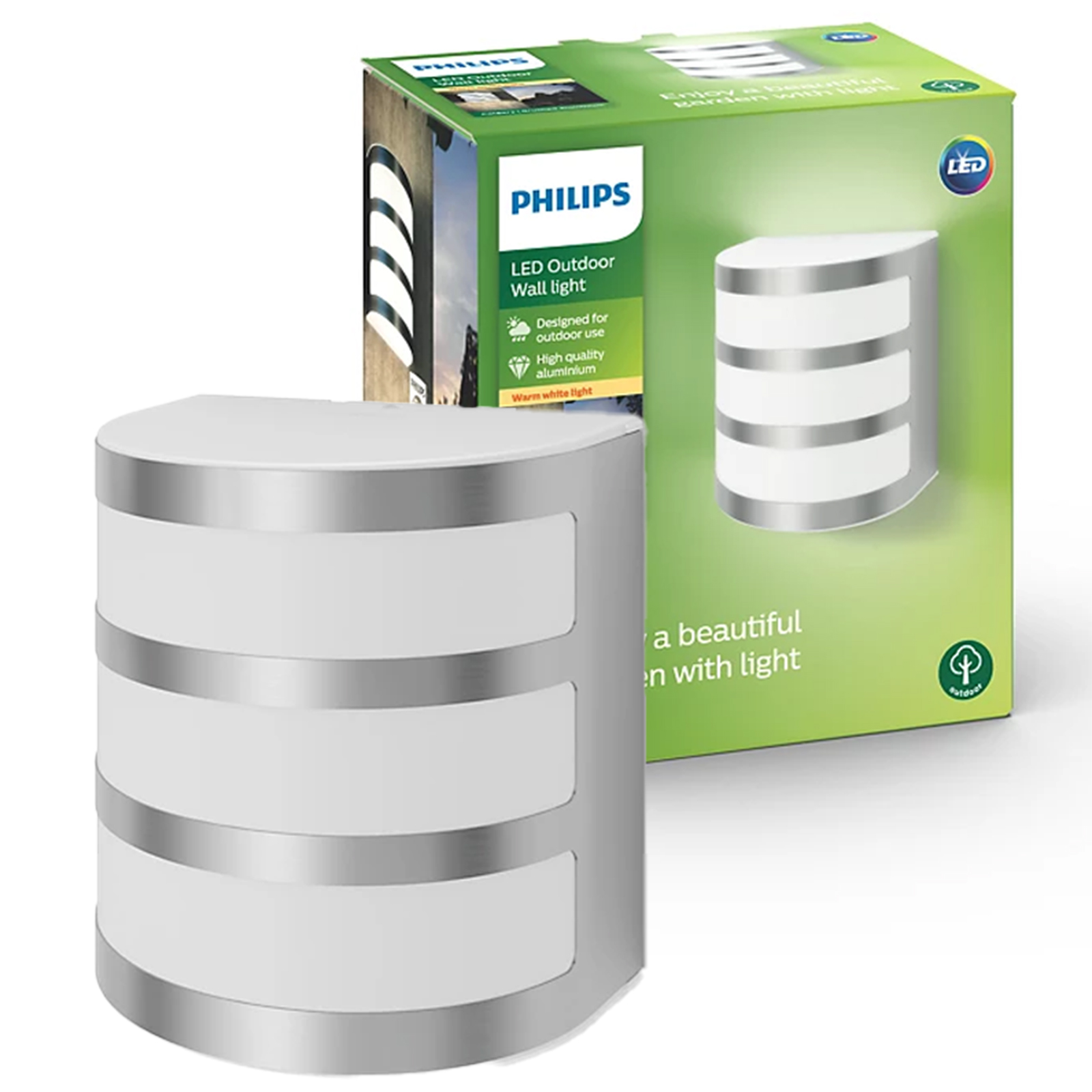 Zahradní Led lampa Fasádní nástěnné svítidlo Calgary 3W 2700K IP44 Stříbrná Philips