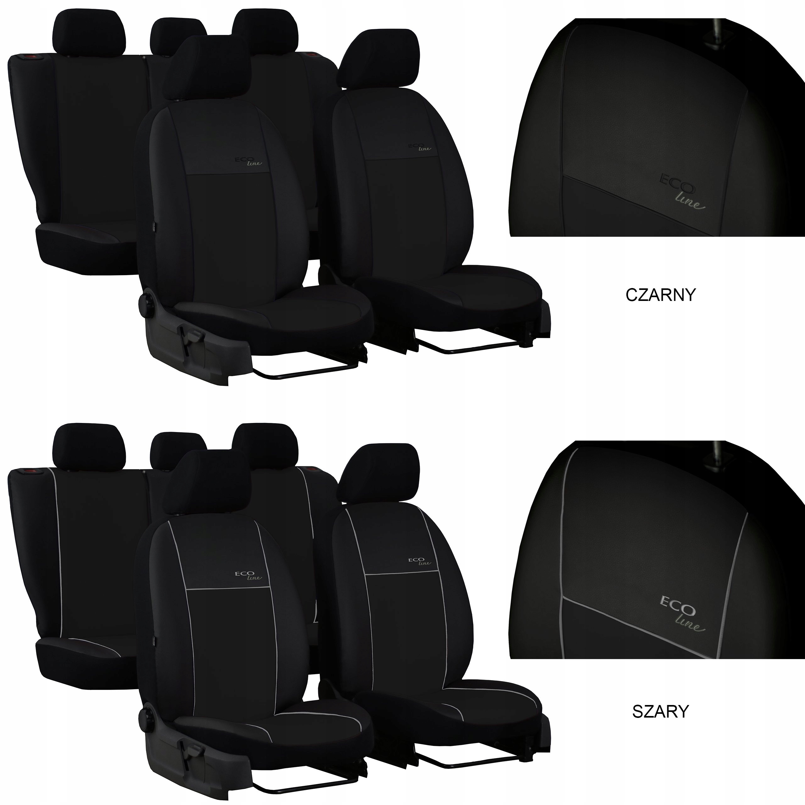 MIAROWE POKROWCE SAMCOHODOWE KOMPLET NA FOTELE DLA SKÓRA VOLVO XC40 Model Eco Line