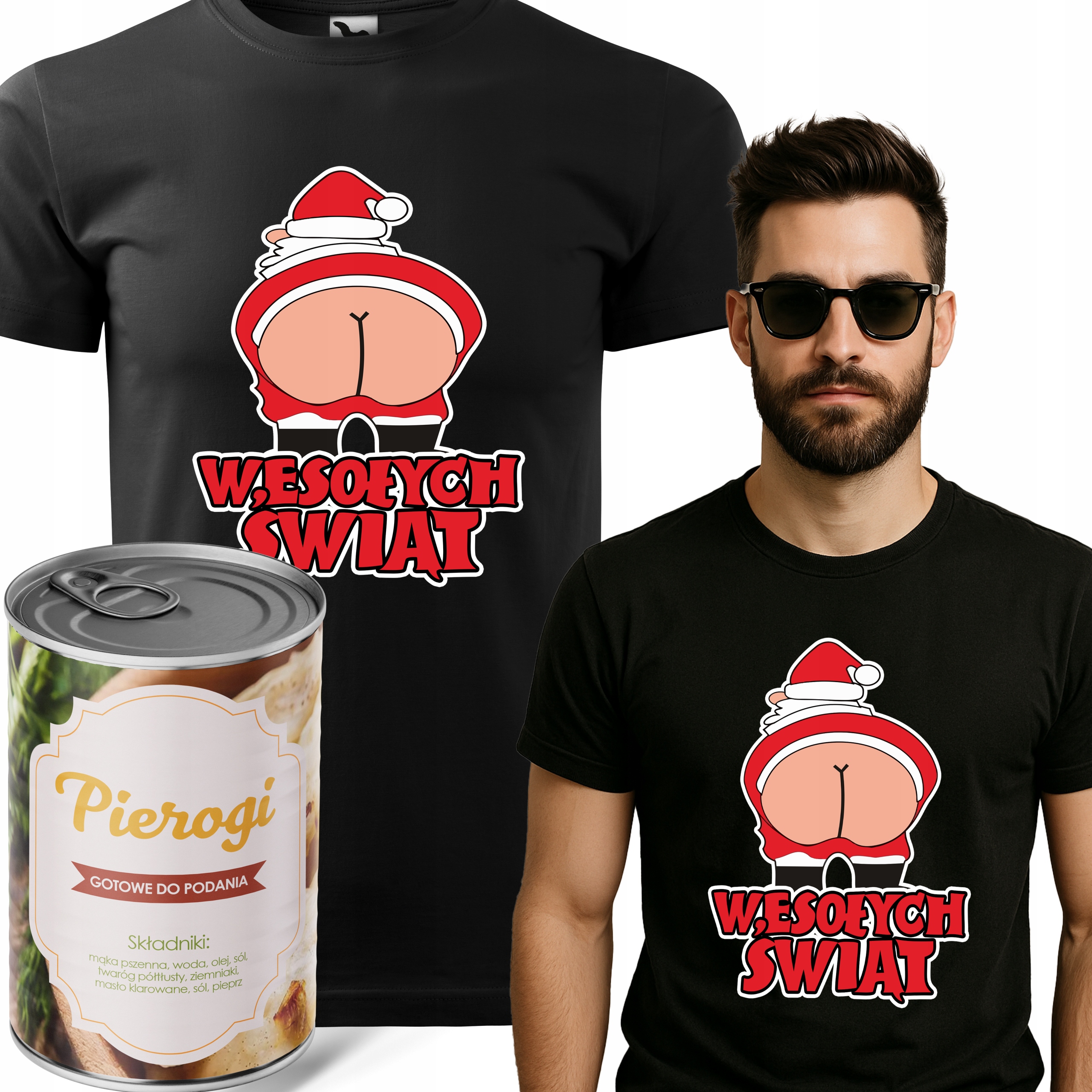 Tričko V Plechovce S Knedíky Pirohy Dárek Santa Clausův Zadek M