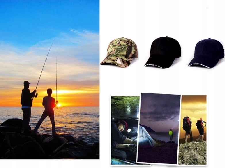 CZAPKA Z DASZKIEM MORO DIODY LED AKUMULATOR Rozmiar (obwód głowy w cm) uniwersalny