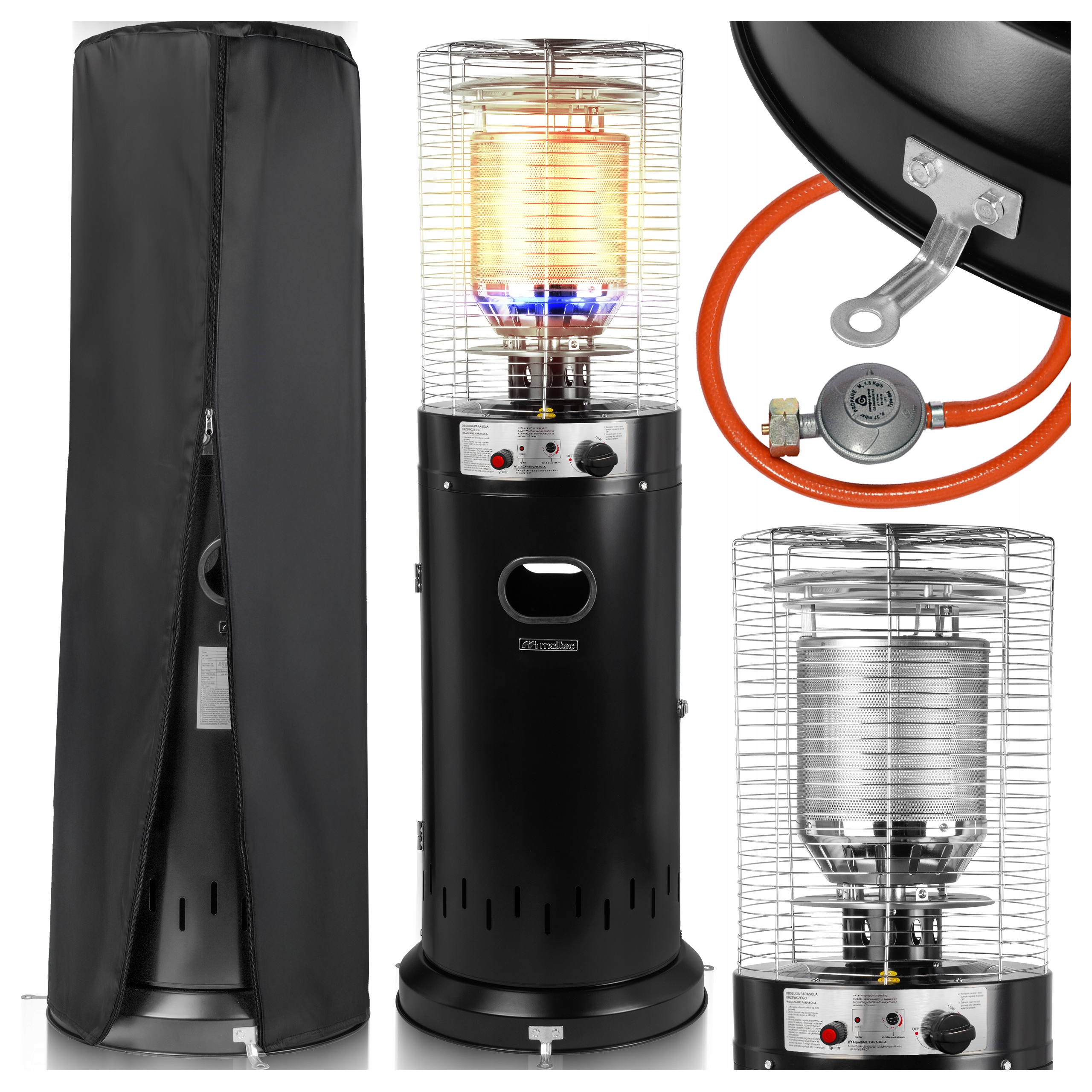 Topný Deštník Plynový Zářič Terasový Ohřívač Set Pouzdro 13kW