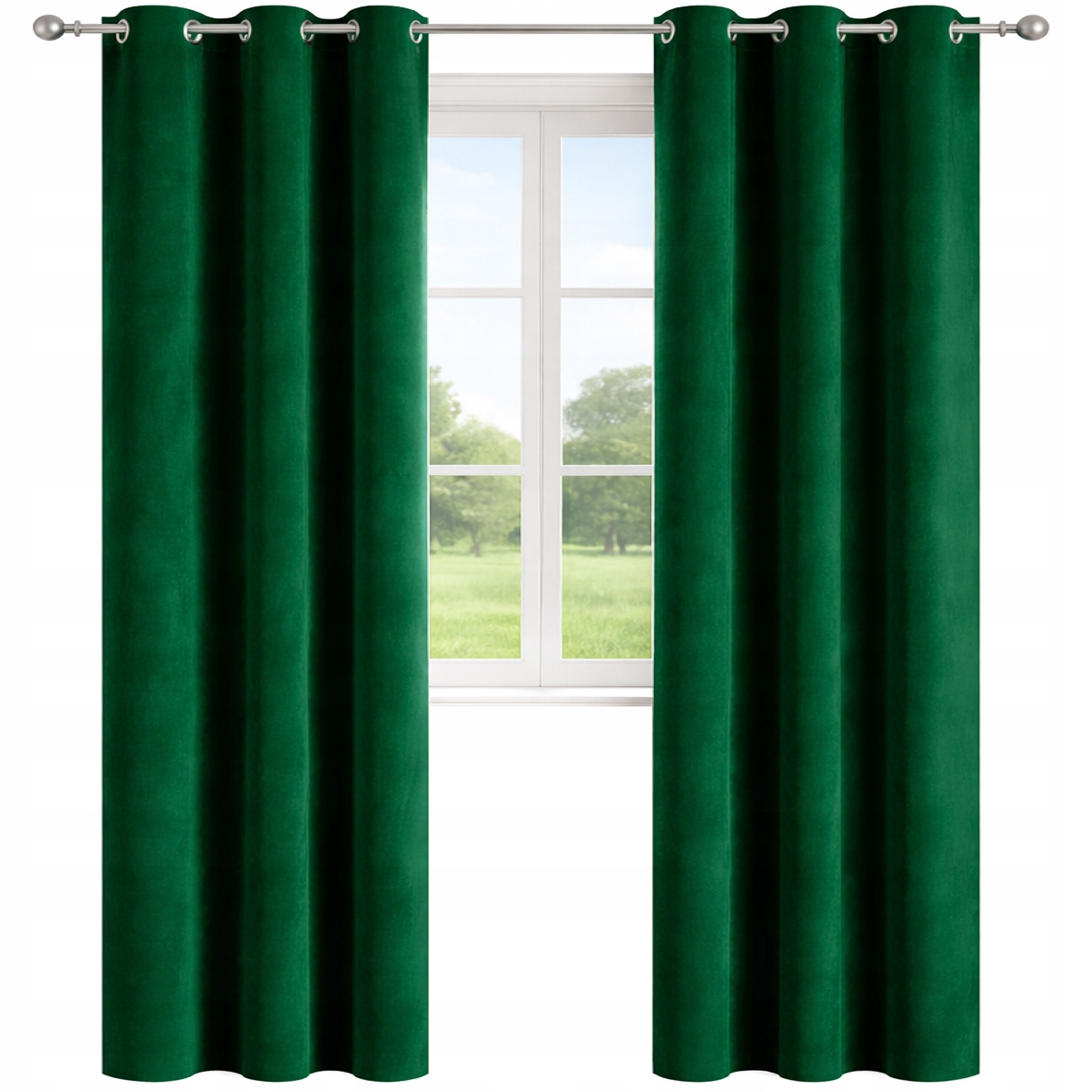 Velurové záclony 140x250 na průchodkách velvetové záclony lahvově zelená barva