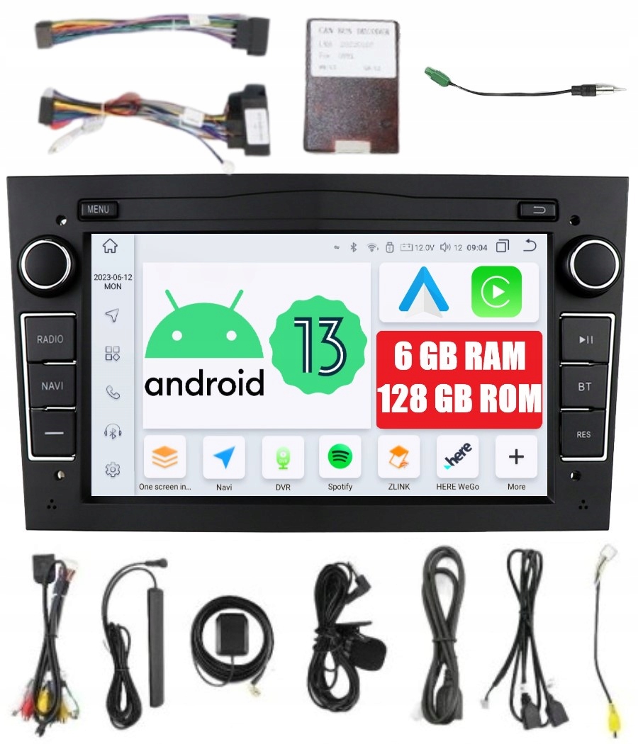 Rádio 2DIN Navigácia Android Opel Corsa D Zafira 6/128 Gb Dsp Carplay Lte