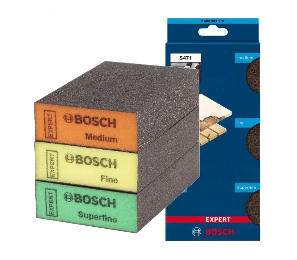 BOSCH GĄBKA SZLIFIERSKA ŚCIERNA ZESTAW PROFI 3 szt EXPERT S471