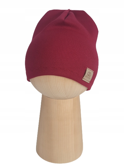 

Czapka Prążek, Czapki Na Głowę, Bordowa, 36-39cm