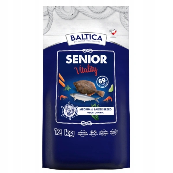 Baltica Senior Vitality M/L 12kg+ przysmaki
