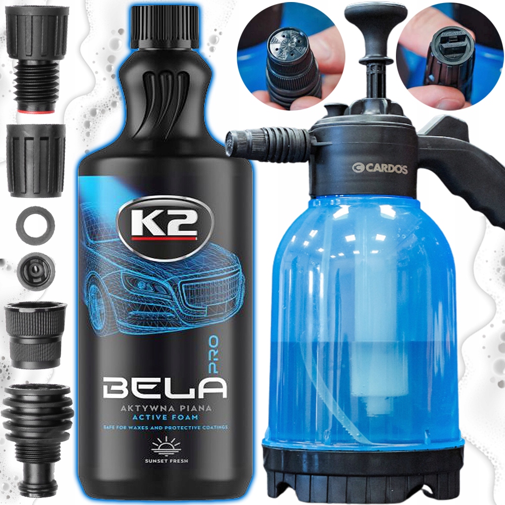 Pianownica Ręczna 2L K2 Bela Pro 1000ML Aktywna Piana Do Mycia Samochodu 1L