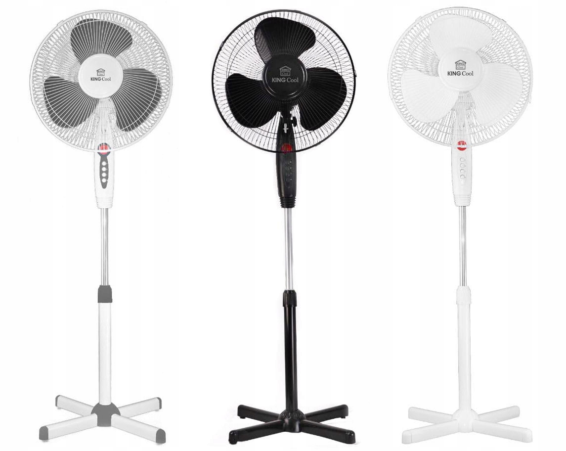 WENTYLATOR PODŁOGOWY WIATRAK STOJĄCY OBROTOWY OSCYLACJA CICHY MOCNY CZARNY Kod producenta KC-2122