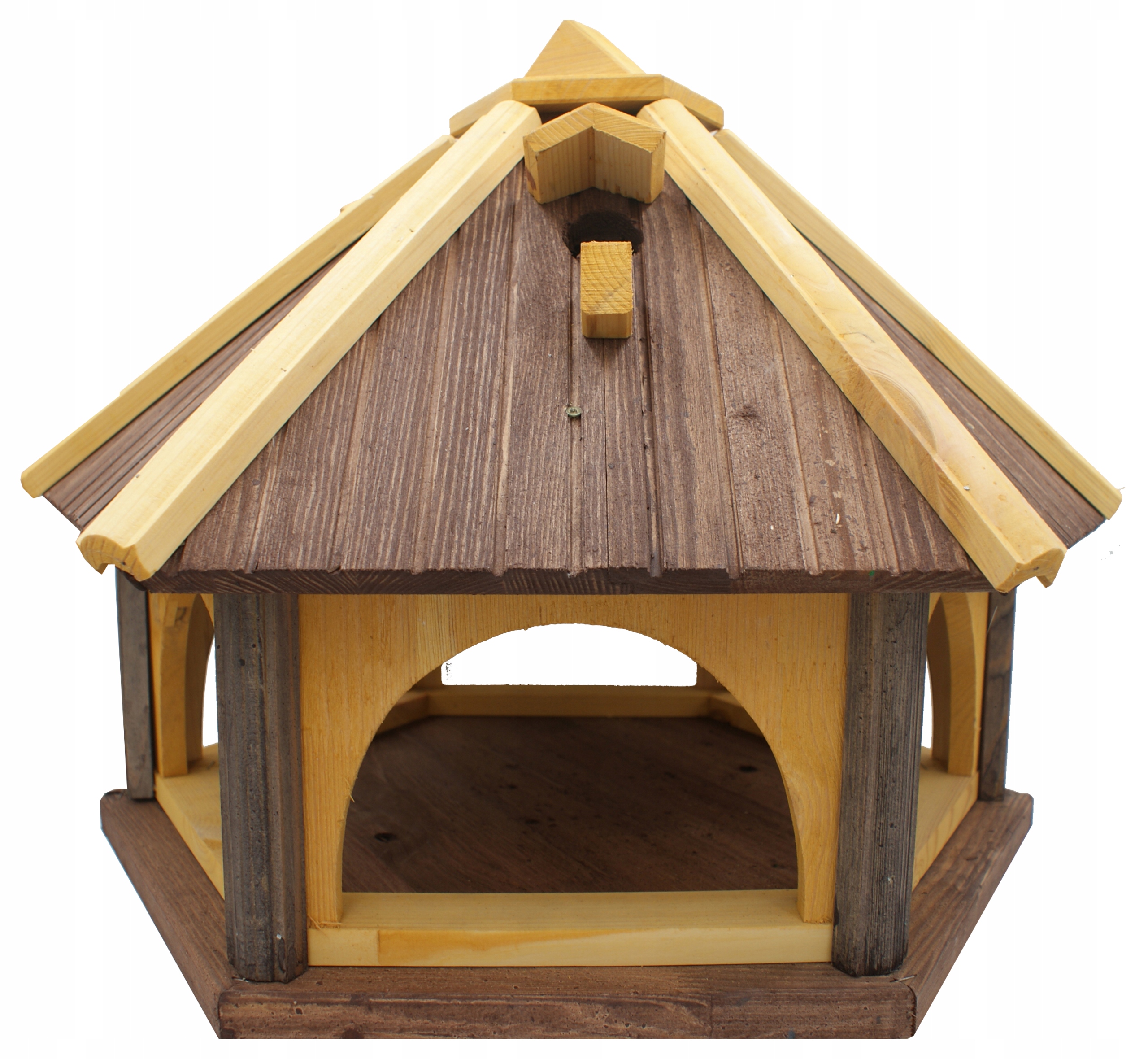 Velké krmítko pro ptáky s hnízdní budkou XXL, dřevo
