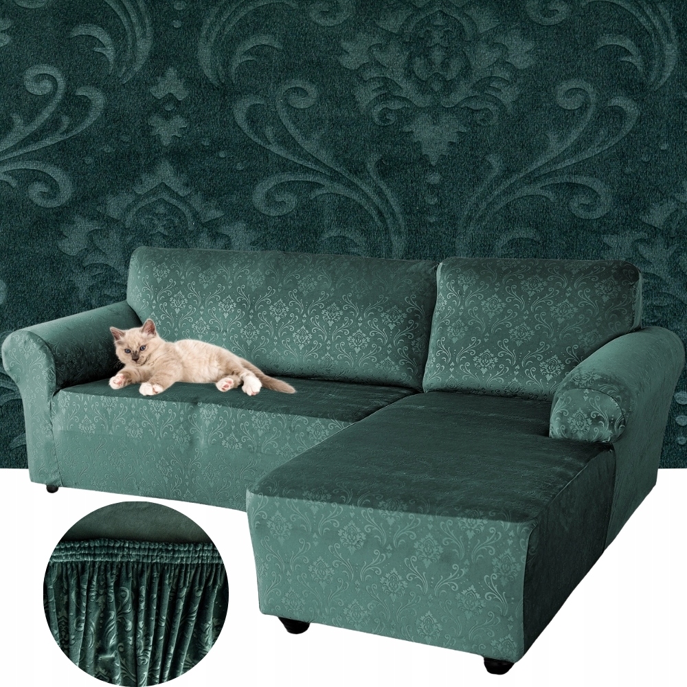 Potah Na Rohovou Pohovku Pohovka Velur Oeko-tex Ornament Premium Pravý 2+2