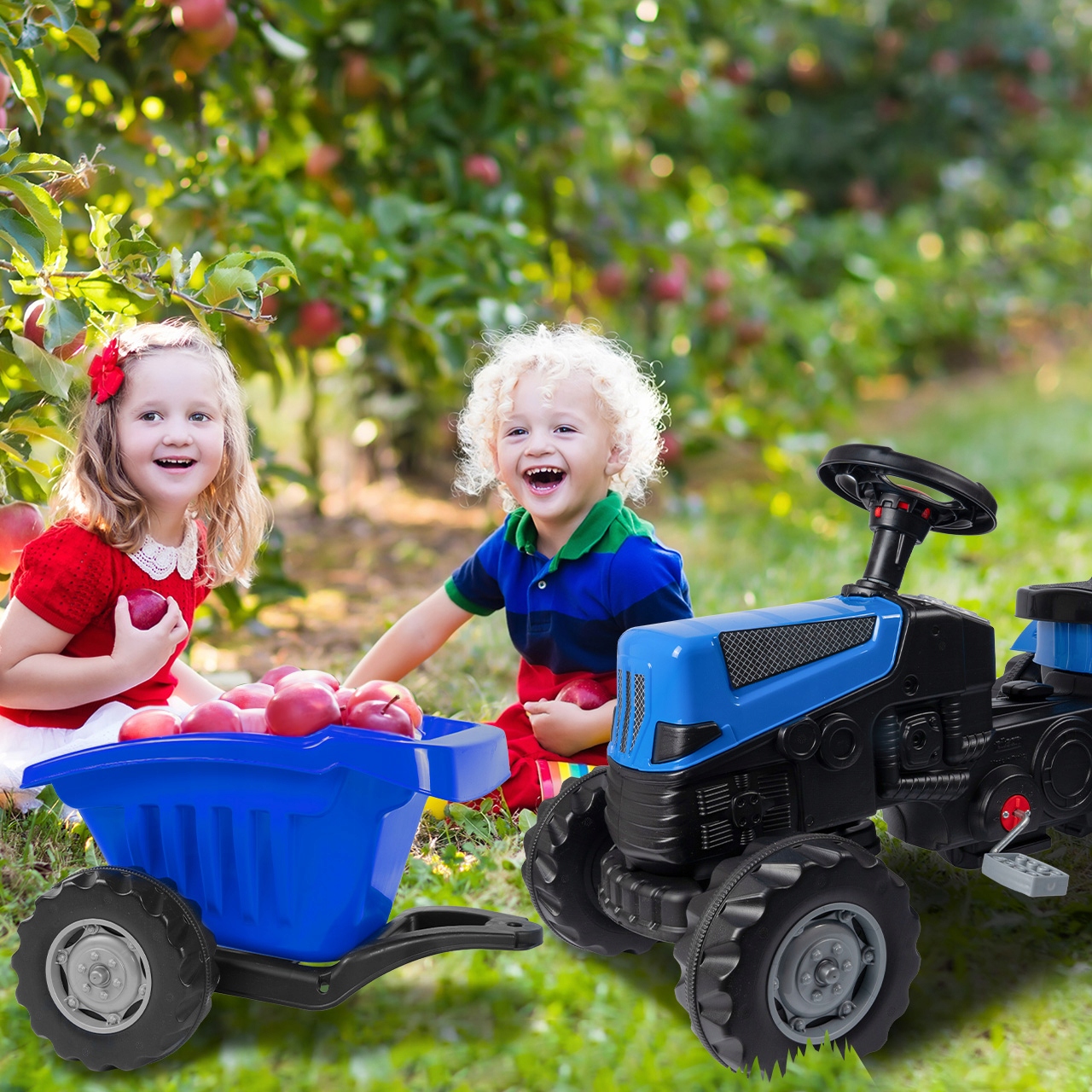 VELKÝ TRAKTOR, XXL TRAKTOR S PEDÁLY, PŘÍVĚS PRO DÍTĚ, PŘEJEZD Hmotnost výrobku s individuálním balením: 8 kg