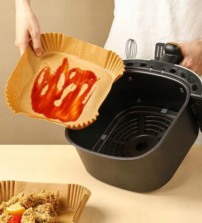 PAPIER DO PIECZENIA DO FRYTKOWNICY POWIETRZNEJ TACKI WKŁADKI 100szt 20X20cm Marka inna