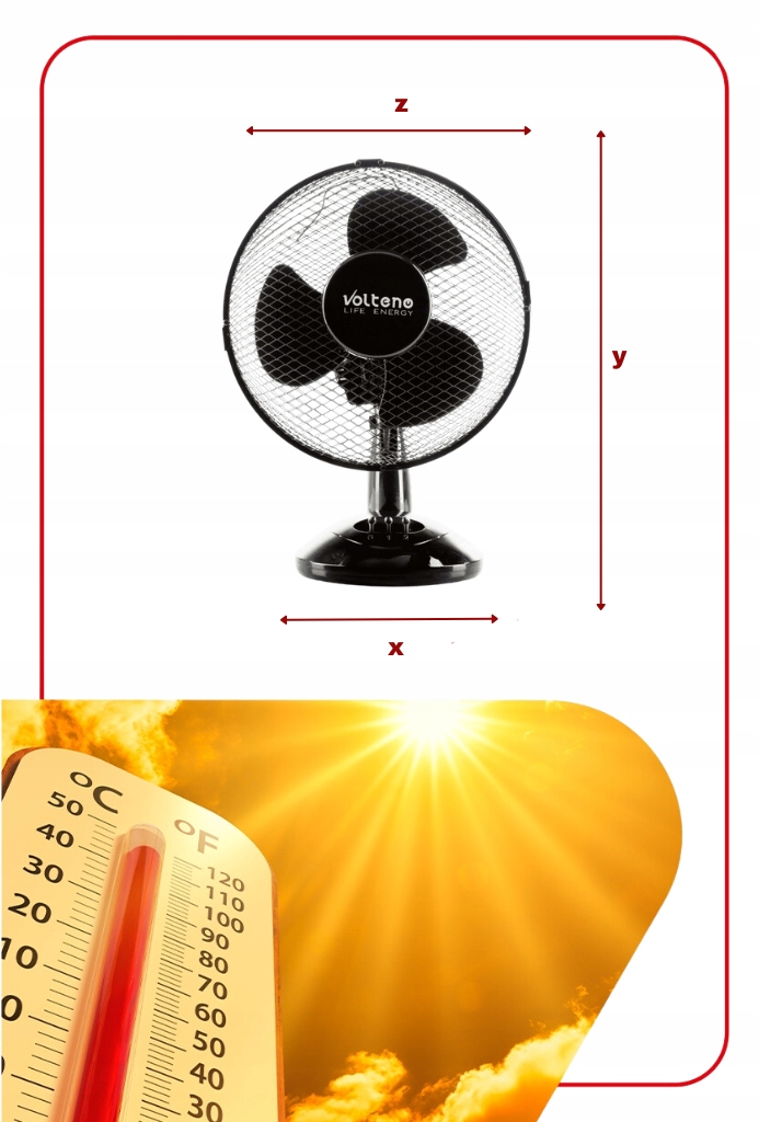 WENTYLATOR BIURKOWY WIATRAK STOJĄCY CICHY MOCNY DUŻA ŚREDNICA ŚMIGŁA 29cm Moc 0 W