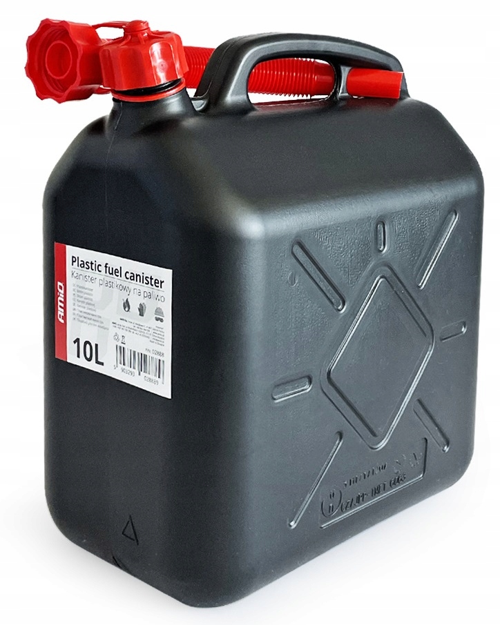Kanister 10L + lejek na paliwo olej benzyne CZARNY 02888 za 28,96