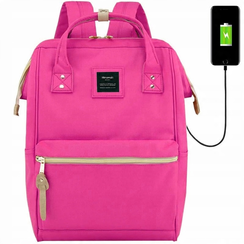

Damski plecak szkolny Himawari 9001 Usb n-pink