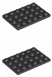 

Lego Płytka 4x6 Czarny 303226 3032 2szt