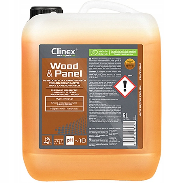 Levně Tekutina Clinex Wood&Panel 5L (pro mytí dřevěných a laminátových podlah)