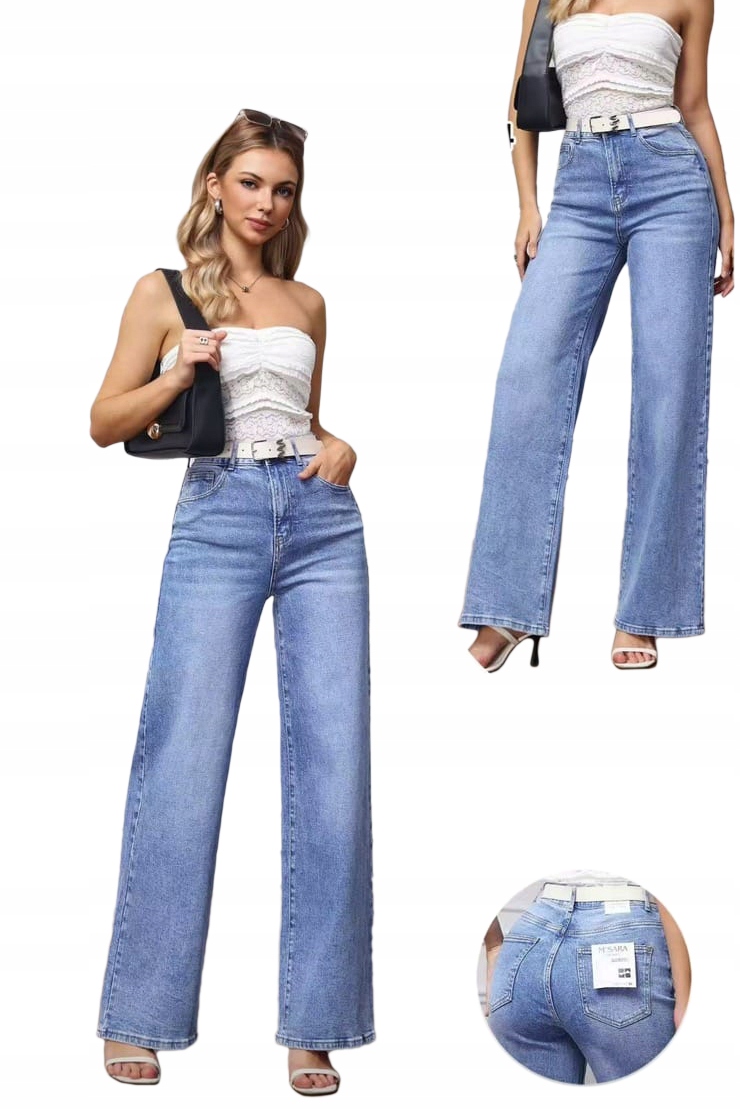 M.sara Dámské Džínové Kalhoty, Elastické, Pohodlné Pásek 42/XL