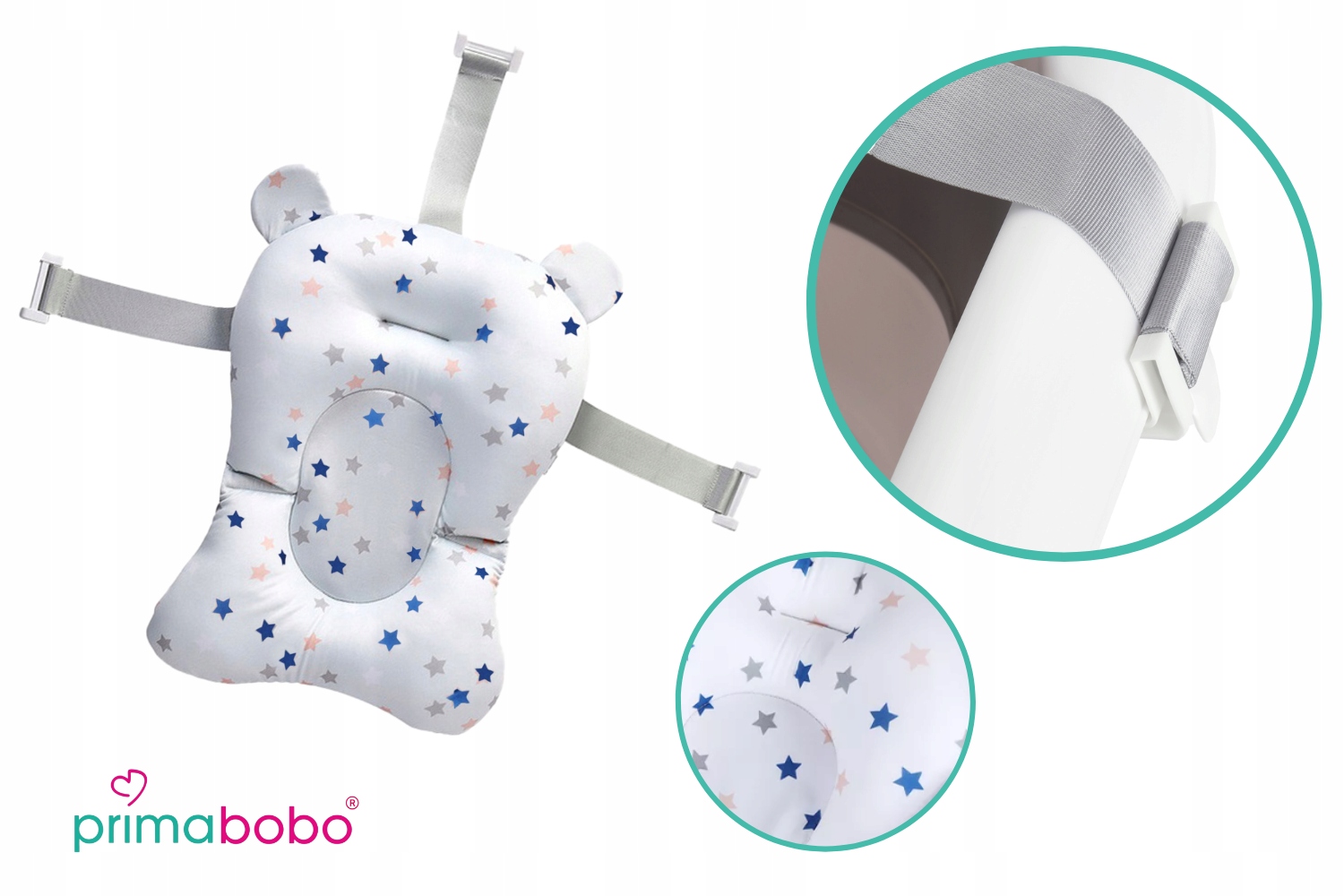 Wanienka składana PODWÓJNIE dla dziecka z poduszką, termokorek, Primabobo Wysokość produktu 63 cm