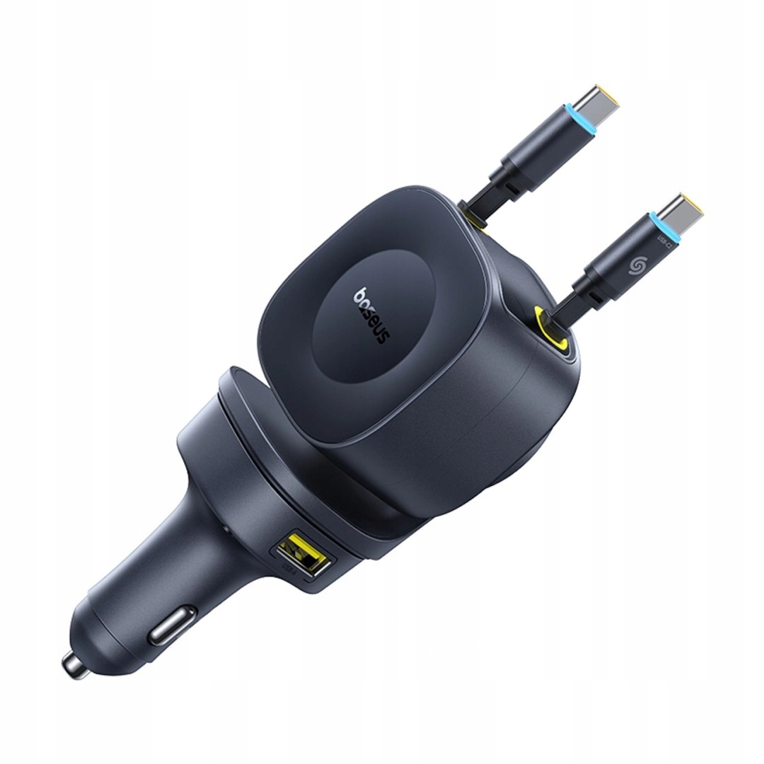 Ładowarka samochodowa Baseus PrimeTrip VR2 Max 60W ze zwijanymi kablami Usb