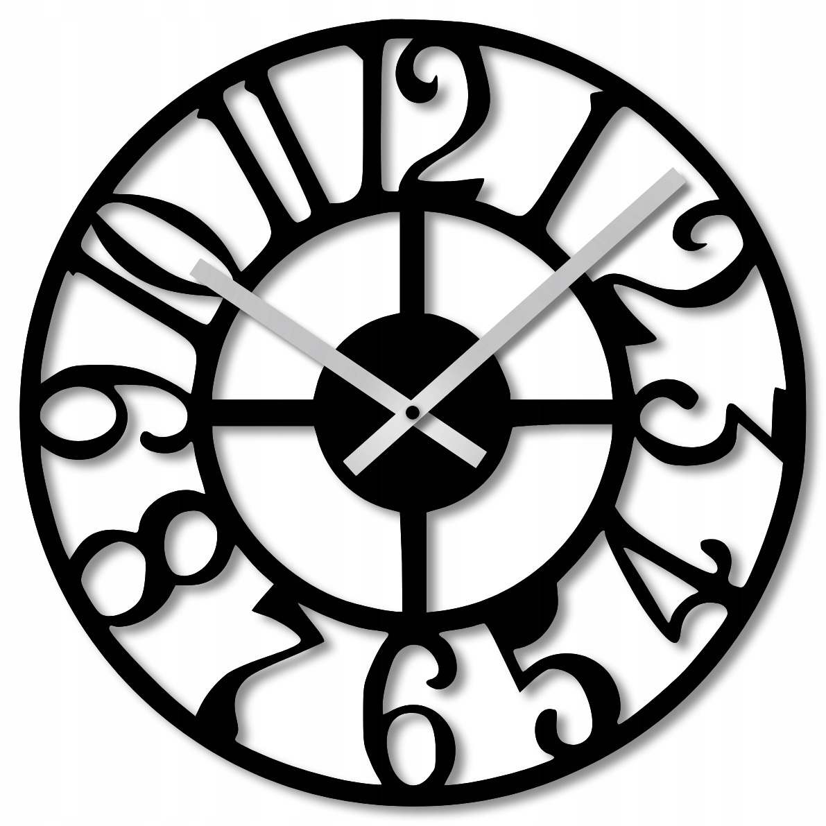 Nástěnné Hodiny 50 cm Dřevěné Nástěnné Hodiny Velké Černé Klasický Hodiny