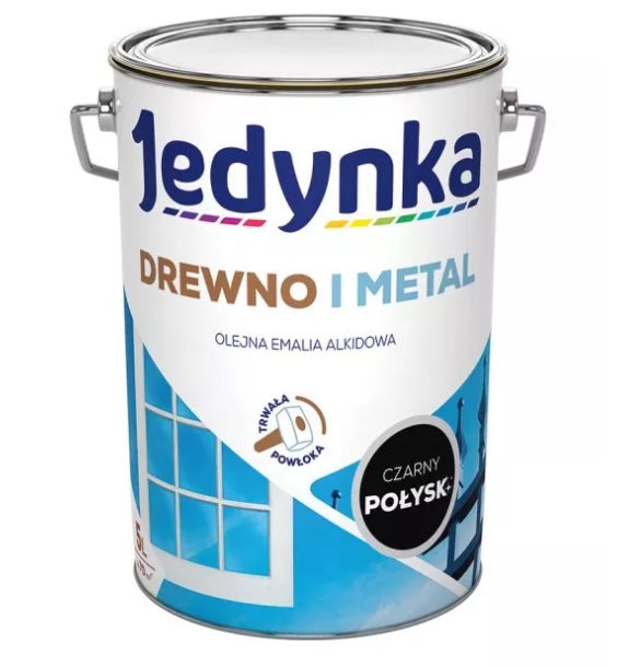 Farba olejna do drewna i metalu Jedynka 5L czarny połysk