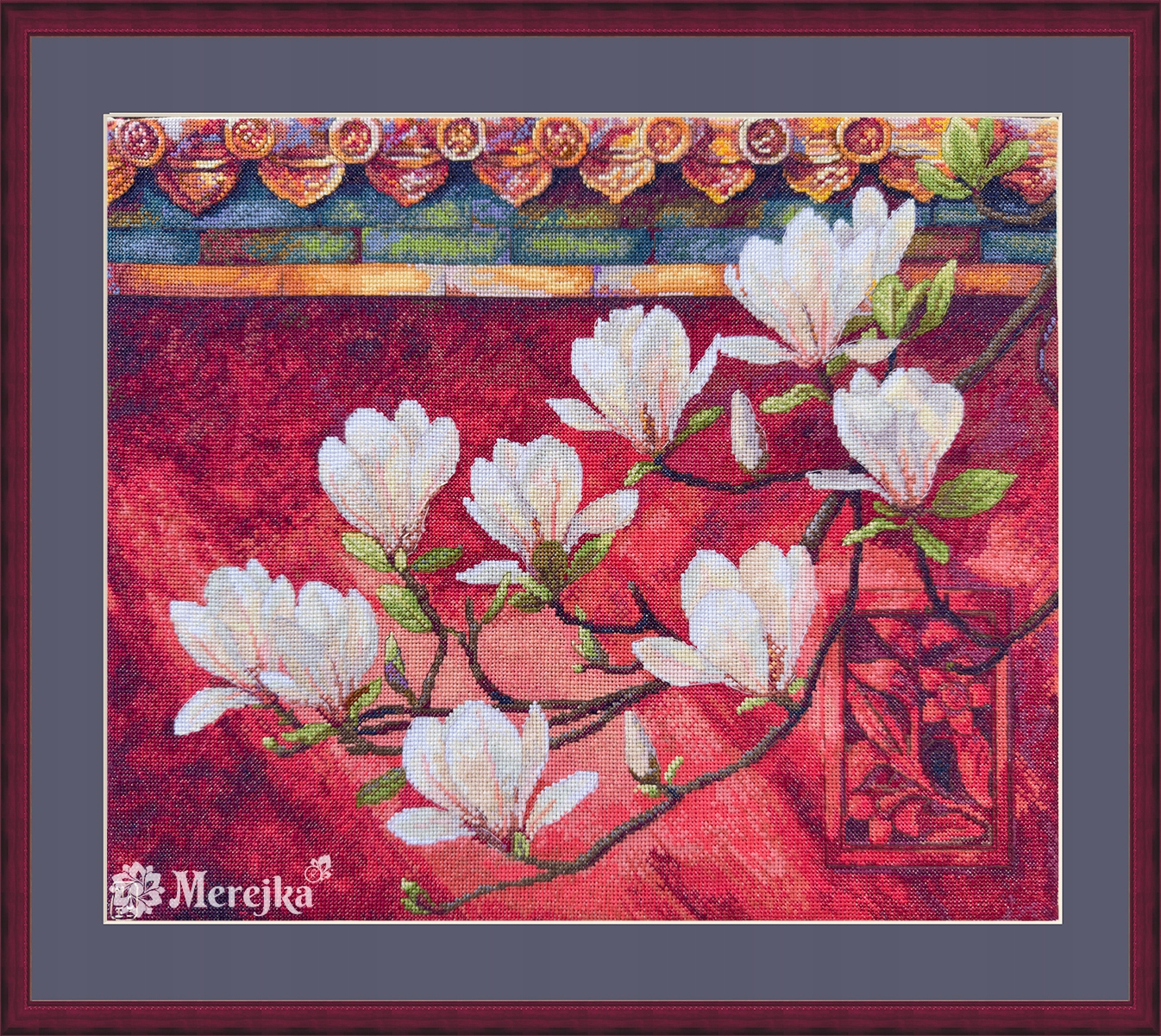 Sada pro křížkové vyšívání Merejka K-292 "Magnolie" 32x38 cm