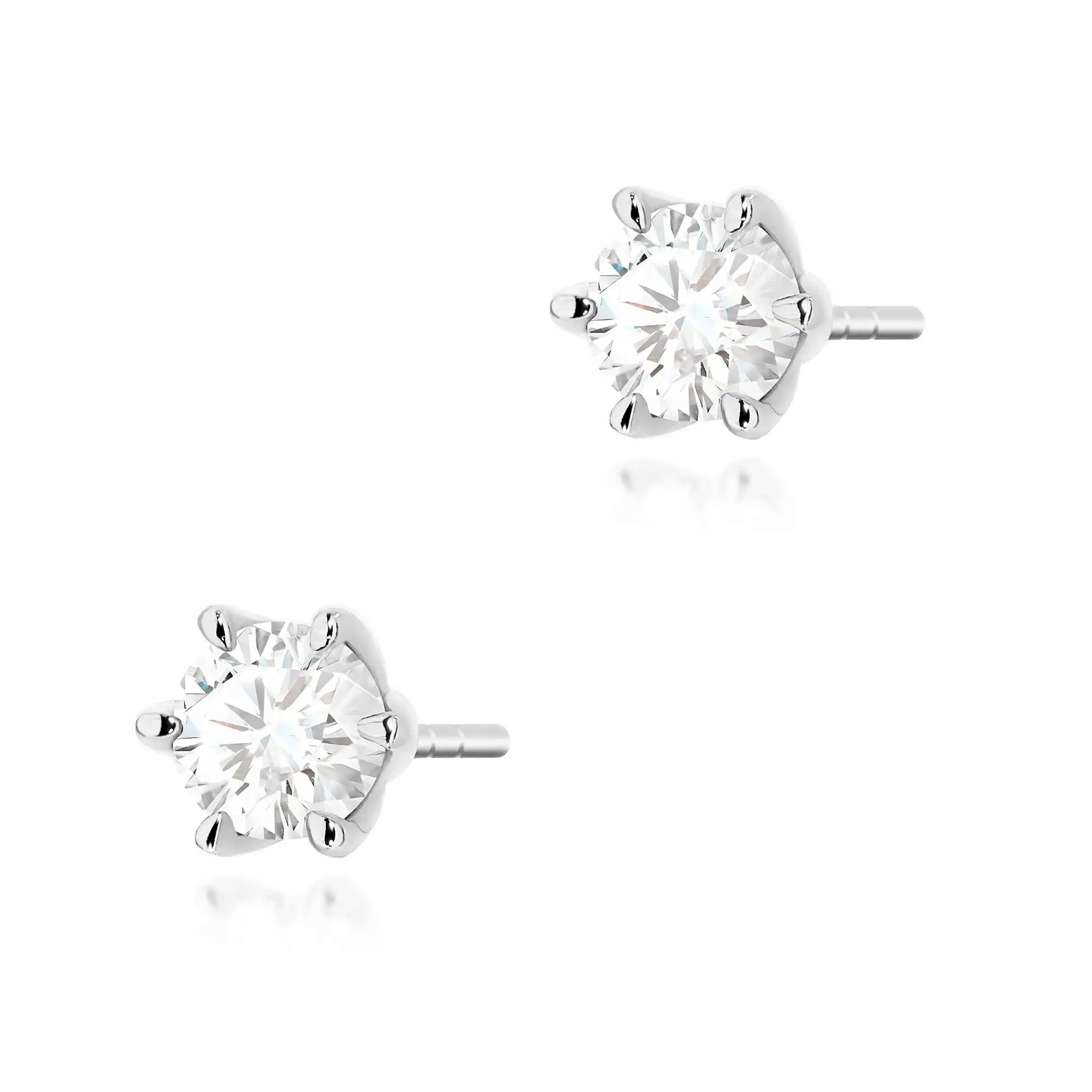 Náušnice z bílého zlata ryzosti 585 s brilianty na tyčinku 0.50 ct dárek