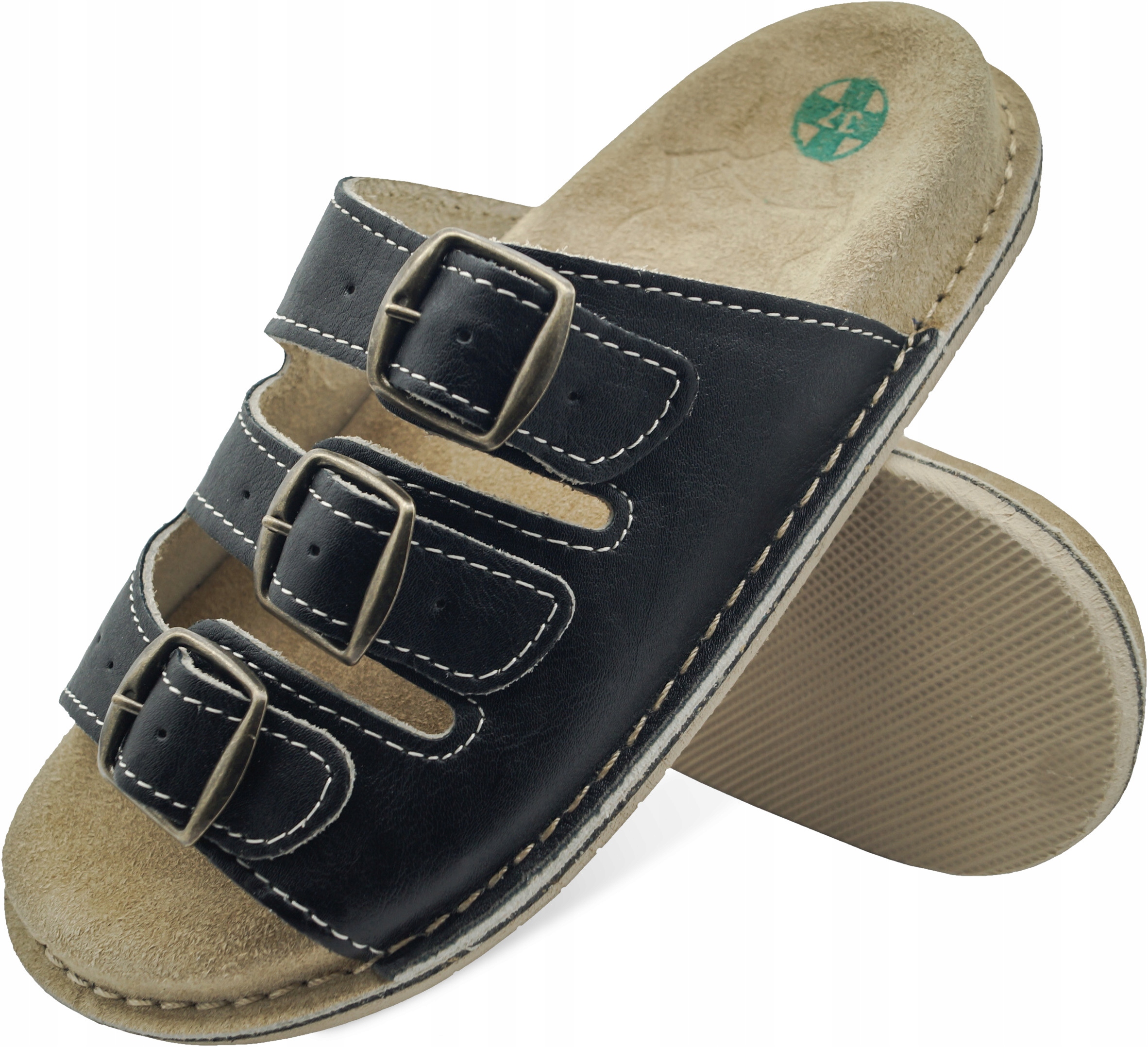 

Ortopedyczne Klapki damskie Skórzane Obuwie