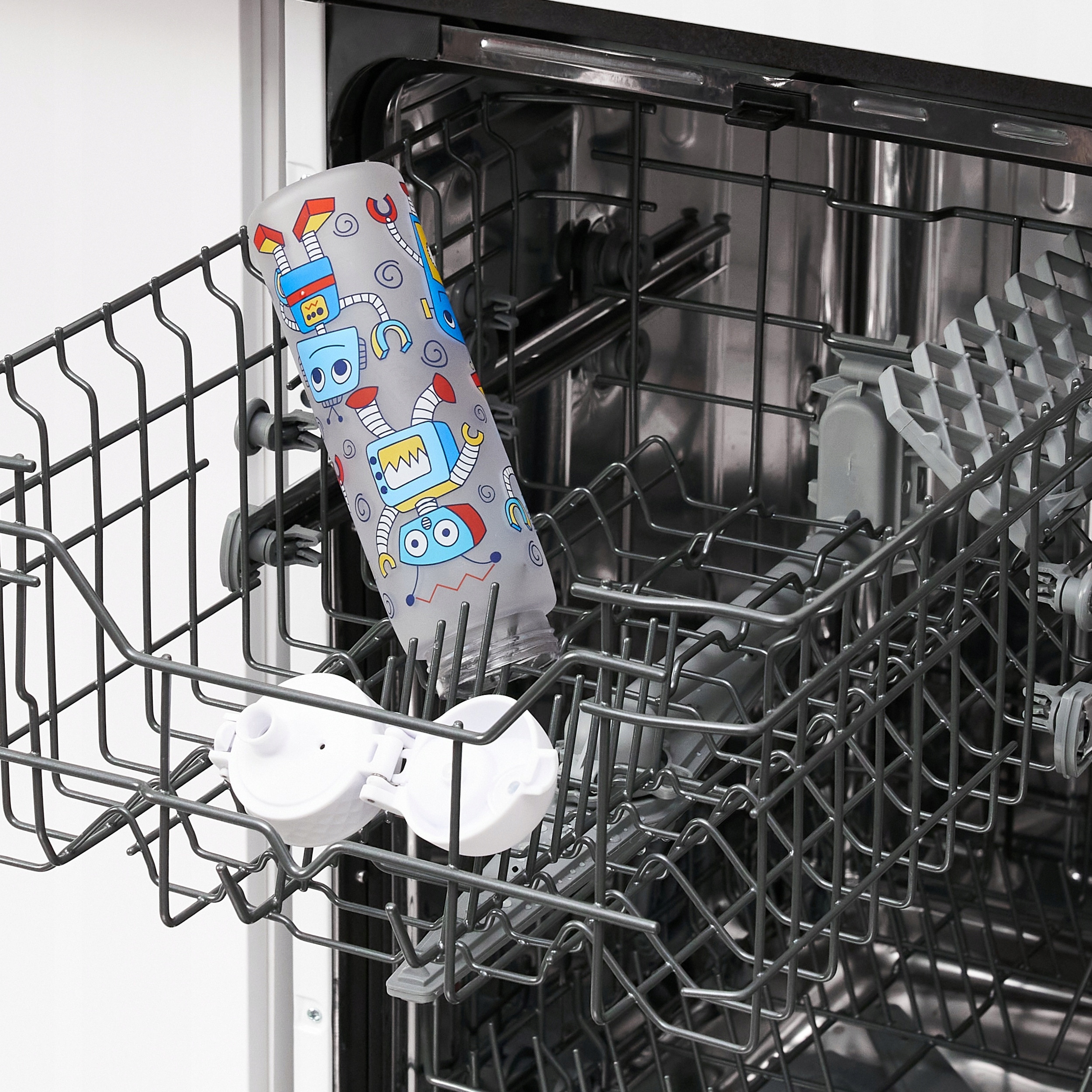 Bidon bez słomki dla chłopca Roboty Robots ION8 0,5 l Szerokość produktu 6.6 cm