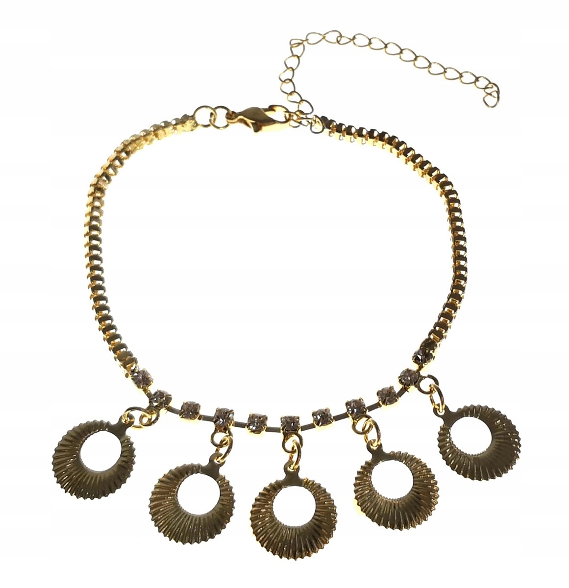 

Bransoletka na nogę kostkę kółka złota