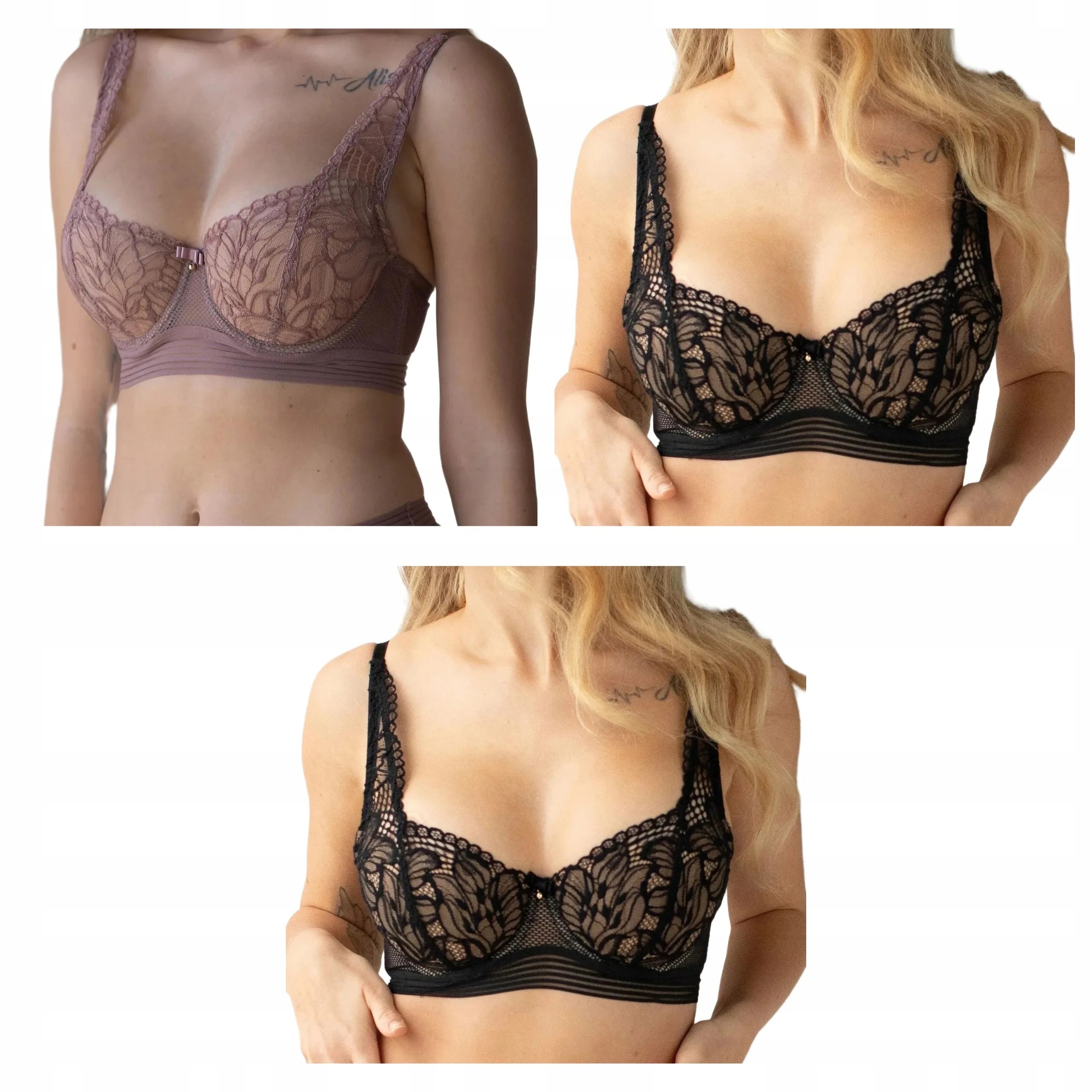 3 ks Podprsenka Kleo Ariel 3585 2x černá cappuccino 75D