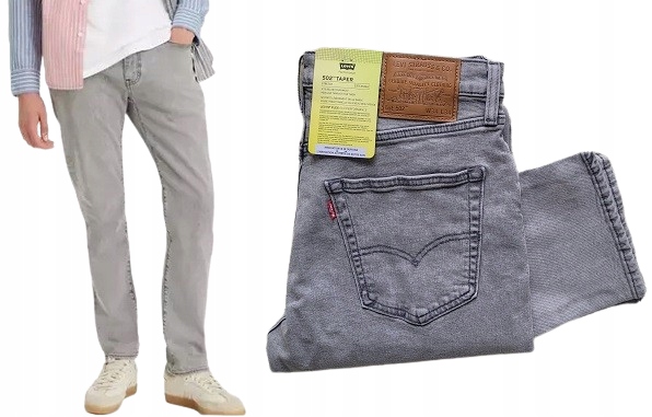 Levi's 502 Taper pánské džíny šedé popelavé Premium W33 L34 33x34