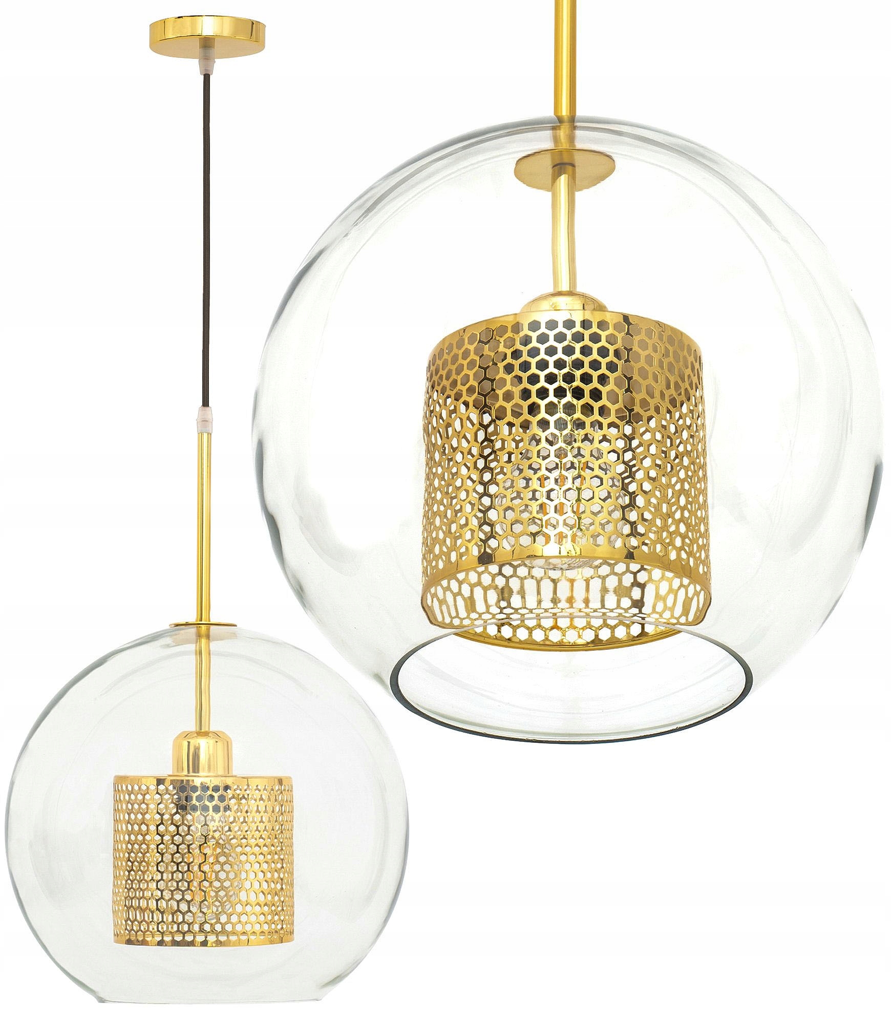 Závěsná Stropní Lampa Zlatá Loft 30 cm